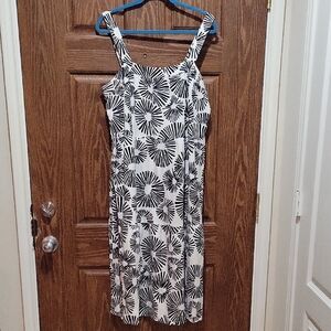 LOFT Black and White Sleeveless Sundress